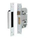 Satin Chrome JEDO Euro Profile Fire Door Sashlock / Latch 63mm - 44mm Backset (JL1050)